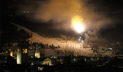 Fuochi d'artificio di Capodanno sulle piste di Bormio